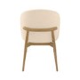 ALMOST PERFECT - Cream Upholstered Curved Dining Chair with Limewash Solid Oak Exposed Back - Kori