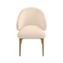 ALMOST PERFECT - Cream Upholstered Curved Dining Chair with Limewash Solid Oak Exposed Back - Kori