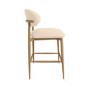 ALMOST PERFECT - Cream Upholstered Curved Kitchen Stool with Limewash Solid Oak Exposed Back - Kori