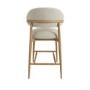 Cream Upholstered Curved Kitchen Stool with Limewash Solid Oak Exposed Back - Set of 3 - Kori