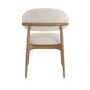 Set of 4 Beige Upholstered Curved Dining Chairs With Solid Wood Exposed Back - Kori