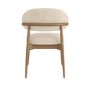Beige Upholstered Curved Dining Chair with Solid Oak Open Back - Kori