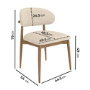 Set of 4 Beige Upholstered Curved Dining Chairs With Solid Wood Exposed Back - Kori