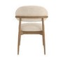 Set of 4 Beige Upholstered Curved Dining Chairs With Solid Wood Exposed Back - Kori