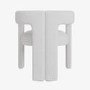 Set of 4 Kirra White Boucle Curved Tub Dining Chair - Kirra