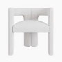 Set of 4 Kirra White Boucle Curved Tub Dining Chair - Kirra