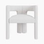 White Boucle Upholstered Curved Tub Dining Chair - Kirra