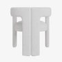 White Boucle Upholstered Curved Tub Dining Chair - Kirra