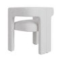 White Boucle Upholstered Curved Tub Dining Chair - Kirra