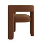 GRADE A1 - Burnt Orange Luxury Upholstered Curved Tub Dining Chair - Kirra