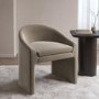 Upholstered Mink Velvet Curved Accent Chair - Kelsey