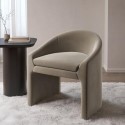BUN/KSY001/93217 Upholstered Mink Velvet Curved Dressing Table Chair - Kelsey