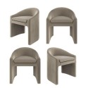 BUN/KSY001/93881 Set of 4  Upholstered Mink Velvet Curved Dining Chairs - Kelsey