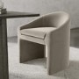 ONLY OPENED - Upholstered Mink Velvet Curved Tub Dining Chair - Kelsey