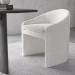 Upholstered White Boucle Curved Tub Dining Chair - Kelsey