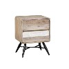 Kuta Modern Reclaimed Wood  Bedside Table - Industrial Style