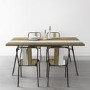 Kuta Industrial Dining Set with Table & 4 Dining Chairs - Reclaimed Wood