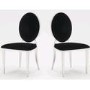 Vida Living Kalmar Rectangular Glass 4 Seater Dining Table with 4 Velvet Dining Chairs in Black