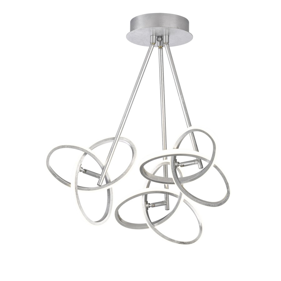 Silver Ceiling Light with Interlocking Hoops - Eliot