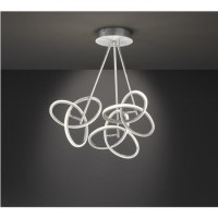 Silver Ceiling Light with Interlocking Hoops - Eliot