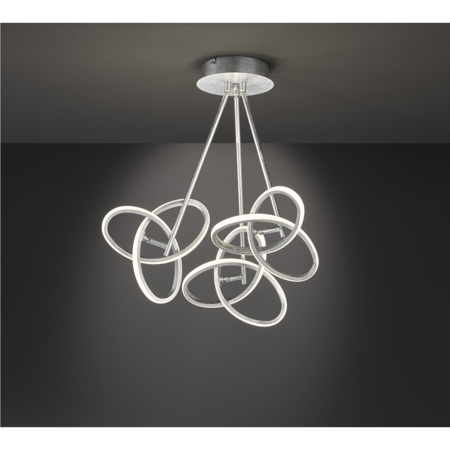 Silver Ceiling Light with Interlocking Hoops - Eliot
