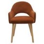 Large Rectangular Oak Extendable Dining Table Set with 6 Burnt Orange Upholstered Chairs - Seats 6 - Leena