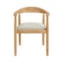 Rectangular Oak Extendable Dining Table Set with 4 Brass Detail Oak Chairs - Seats 4 - Leena