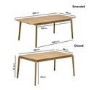 Large Rectangular Oak Extendable Dining Table Set with 6 Burnt Orange Upholstered Chairs - Seats 6 - Leena