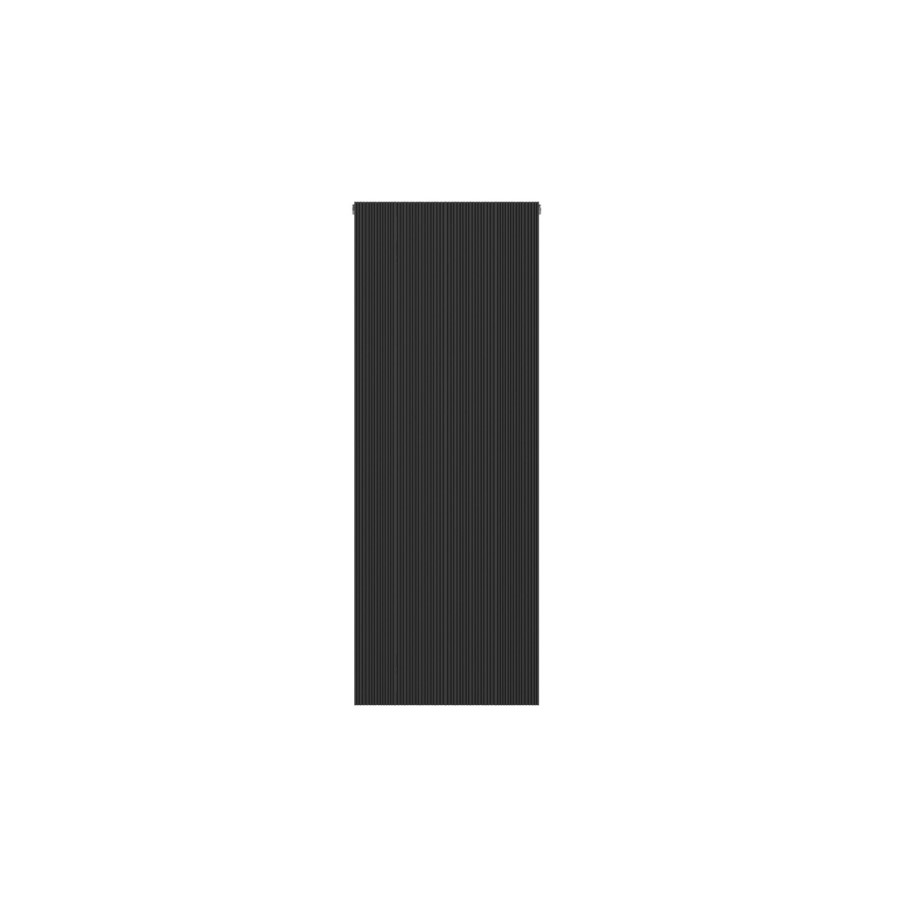 Black Designer Vertical Single Panel Radiator 1200 x 440mm with Pipe Kit and Angled Valves - Laguna