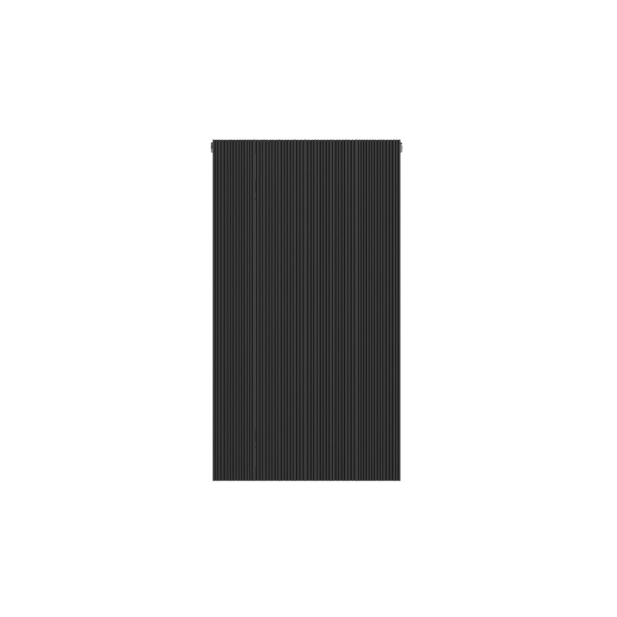 Black Designer Vertical Single Panel Radiator 800 x 440mm with Pipe Kit and Angled Valves - Laguna