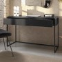 Black Wood & Green Velvet Office Desk and Chair Set - Larsen