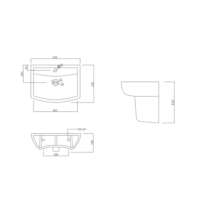 Close Coupled Toilet and Semi Pedestal Basin Bathroom Suite - Laurel