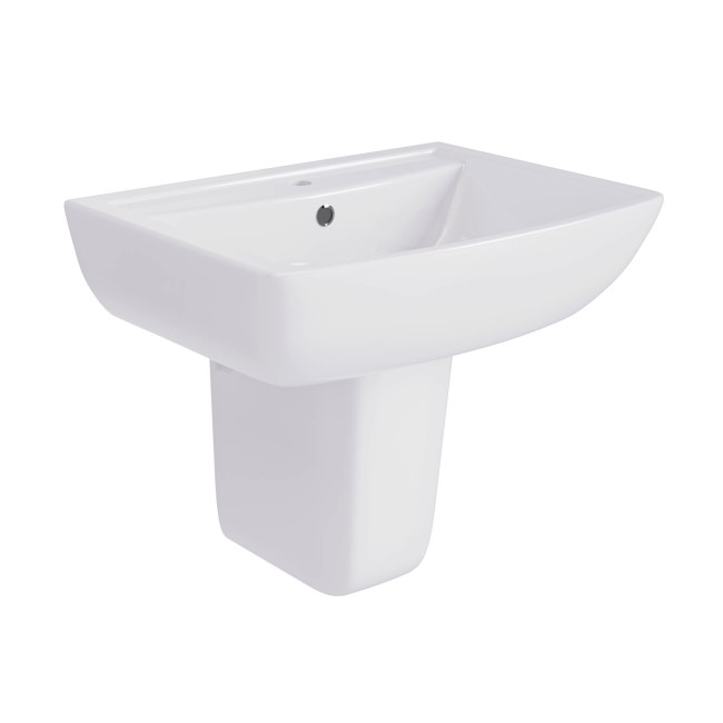 Close Coupled Toilet and Semi Pedestal Basin Bathroom Suite - Laurel