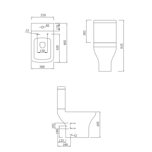 Close Coupled Toilet and Semi Pedestal Basin Bathroom Suite - Laurel