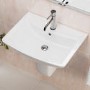 Close Coupled Toilet and Semi Pedestal Basin Bathroom Suite - Laurel