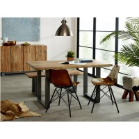 Indian Hub Live Edge Medium Dining Table with Dining Bench & 2 Dining Chairs