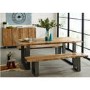 Indian Hub Live Edge Large Dining Table with 2 Dining Benches