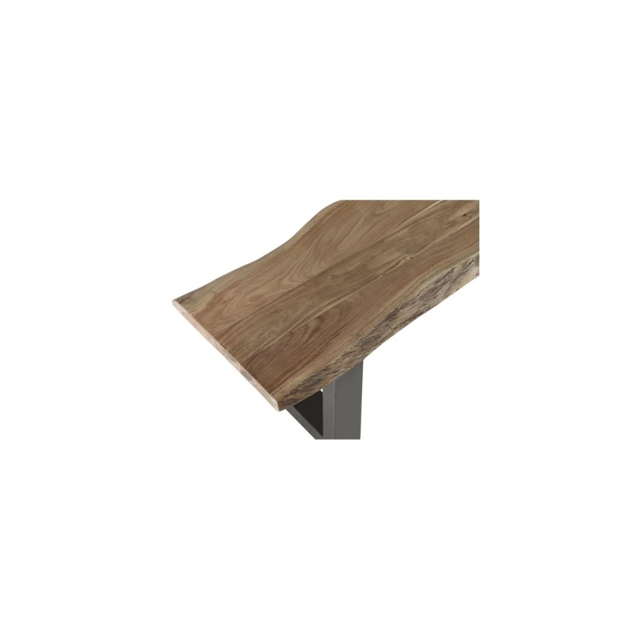 Indian Hub Live Edge Large Dining Table with 2 Dining Benches