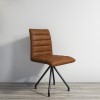 Industrial Real Leather Dining Chair - Vintage Tan Brown - Hayden Range