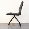 Industrial Real Leather Black Dining Chair - Hayden Range