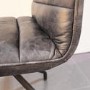 Industrial Real Leather Black Dining Chair - Hayden Range
