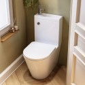 BUN/LEGOCBPAN/97627 Close Coupled Closed Back Toilet with Sink on Top & Chrome Fittings Cloakroom Suite - Legend