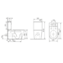 Close Coupled Closed Back Toilet with Sink on Top & Chrome Fittings Cloakroom Suite - Legend