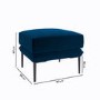 Navy Velvet 3 Seater Sofa Armchair and Footstool Set - Lenny