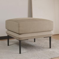 ONLY OPENED - Small Beige Velvet Footstool - Lenny ONLY OPENED - Small Beige Velvet Footstool - Lenny