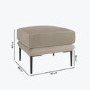 GRADE A1 - Small Beige Velvet Footstool - Lenny