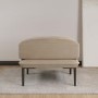 GRADE A2 - Small Beige Velvet Footstool - Lenny