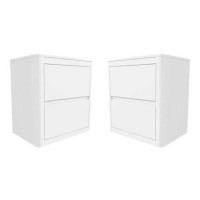 Lexi White High Gloss Pair of Bedside Tables