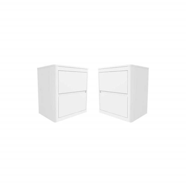 Lexi White High Gloss Pair of Bedside Tables