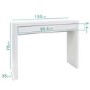 Slim White High Gloss Curved Console Table Drawer - Lexi